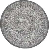 FRAAI Rund utomhusmatta | Summer Aztec grå hos Volero | Ø 160cm | Grå | Rund | Utomhusmattor
