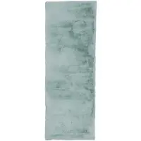 NATURL. Fluffig löpare | Comfy Supreme blågrön hos Volero | 80x180cm | Blå | Cotton | Löpare | Inomhusmattor