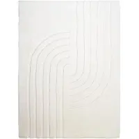 FRAAI Fluffig matta | Carvy Curves gräddvit hos Volero | 140x200cm | Creme | Cotton | Rektangel | Inomhusmattor