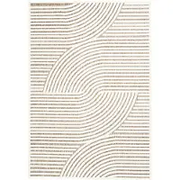FRAAI Modern matta | Nori Curves vit/taupe hos Volero | 230x330cm | Vit | Rektangel | Inomhusmattor