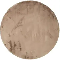 NATURL. Rund fluffig matta | Comfy Supreme taupe hos Volero | Ø 120cm | Taupe | Cotton | Rund | Inomhusmattor | Vardagsrum