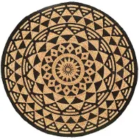 FRAAI Rund jutematta | Henna Maya natur hos Volero | Ø 180cm | Svart | Rund | Inomhusmattor