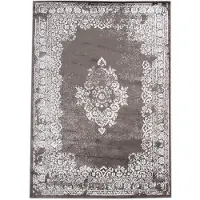FRAAI Vintage matta | Adore Medaillon taupe/grå hos Volero | 200x290cm | Grå | Jute | Rektangel | Inomhusmattor