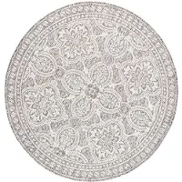 FRAAI Rund utomhusmatta | Summer Oriental ljusgrå hos Volero | Ø 100cm | Taupe | Rund | Utomhusmattor
