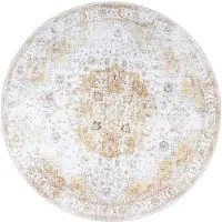 FRAAI Rund vintage matta | Lago gul hos Volero | Ø 240cm | Gul | Cotton | Rund | Inomhusmattor