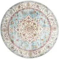 FRAAI Rund vintage utomhusmatta | Santo Medaillon ljusblå | Ø 200cm | Blå | 3D | Mesh | Rund | Utomhusmattor