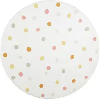 Little Olly Rund tvättbar barnmatta | Evi Confetti flerfärgad | Ø 100cm | Flerfärgad | 3D | Mesh | Rund | Barnkläder