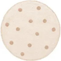 Little Olly Rund matta barnrum | Lou Dots taupe hos Volero | Ø 80cm | Taupe | Rund | Barnkläder