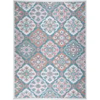 FRAAI Bohemisk utomhusmatta | Vedra Tile blå hos Volero | 80x150cm | Blå | Rektangel | Utomhusmattor