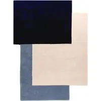 Studio Clarice Ullmatta med abstrakt mönster | Jules gräddvit/blå | 140x200cm | Creme | Cotton | Fria former | Inomhusmattor