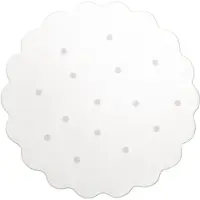 Little Olly Rund matta för barnrum | Cloudy Dots vit hos Volero | Ø 80cm | Vit | 3D | Mesh | Vågig | Barnkläder
