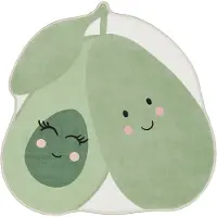 Little Olly Tvättbar barnmatta | Berry Avokado grön hos Volero | Ø 80cm | Grön | Rubber (TPR) | Fria former | Barnkläder