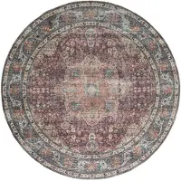 FRAAI Rund utomhusmatta | Kairo Medaillon bourgogne | Ø 160cm | Röd | 3D | Mesh | Rund | Utomhusmattor