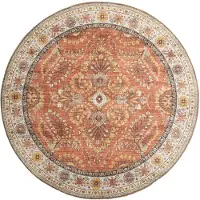 FRAAI Rund vintage utomhusmatta | Santo Flora terrakotta | Ø 160cm | Terra | 3D | Mesh | Rund | Utomhusmattor