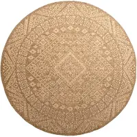 FRAAI Rund utomhusmatta i jute | Mavi Medaillon brun/gräddvit | Ø 100cm | Creme | Rund | Utomhusmattor