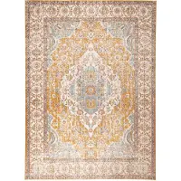 FRAAI Vintage matta | Thirza Medaillon ockragul/flerfärgad | 200x290cm | Flerfärgad | Rektangel | Inomhusmattor