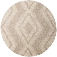 FRAAI Rund utomhusmatta i jute | Atlas Diamond brun/gräddvit | Ø 200cm | Brun | Rund | Utomhusmattor