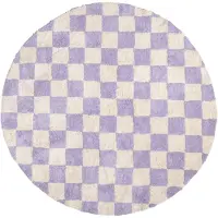 FRAAI Rund retromatta | Gambit lila/vit hos Volero | Ø 160cm | Lila | Rund | Inomhusmattor