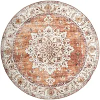 FRAAI Rund vintage utomhusmatta | Santo Medaillon terrakotta | Ø 230cm | Terra | 3D | Mesh | Rund | Utomhusmattor