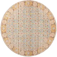FRAAI Rund vintage matta | Thirza Oriental ljusblå/flerfärgad | Ø 160cm | Blå | Rund | Inomhusmattor
