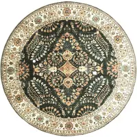 FRAAI Rund vintage utomhusmatta | Santo Flora mörkgrön | Ø 200cm | Grön | 3D | Mesh | Rund | Utomhusmattor