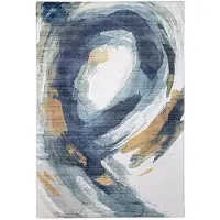 De Onlinewinkelier b.v. Modern matta | Strong Brush blå/gul hos Volero | 160x230cm | Blå | Cotton | Rektangel | Inomhusmattor