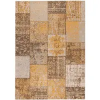 FRAAI Patchwork matta | Dreams Patchwork ockragul hos Volero | 70x140cm | Gul | Rektangel | Inomhusmattor