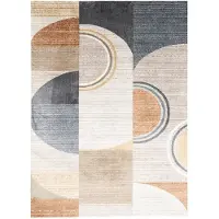 FRAAI Tvättbar mönstrad matta | Misha Blocks flerfärgad | 140x200 cm | Polyester | Abstrakt | Rektangulär | Låg lugg