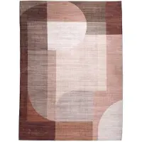 FRAAI Abstrakt utomhusmatta | Groovy Shapes gräddvit/terrakotta | 80x150cm | Creme | Rektangel | Utomhusmattor
