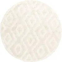 FRAAI Rund skandinavisk matta | Lova Diamond gräddvit | Ø 160cm | Creme | Jute | Rund | Inomhusmattor