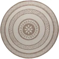 FRAAI Rund jutematta | Nusa Medallion beige/gräddvit | Ø 230cm | Beige | Jute | Rund | Inomhusmattor