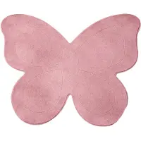 Little Olly Tvättbar barnmatta | Coco Fjäril mörkrosa hos Volero | 140x170cm | Rosa | Rubber (TPR) | Fria former | Barnkläder