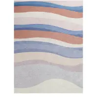 FRAAI Geometrisk matta | Swing Waves blå/rosa hos Volero | 140x200cm | Blå | Cotton | Rektangel | Inomhusmattor
