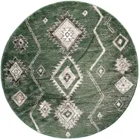De Onlinewinkelier b.v. Rund berbermatta | Blend Aztec grön hos Volero | Ø 200cm | Grön | Rund | Inomhusmattor