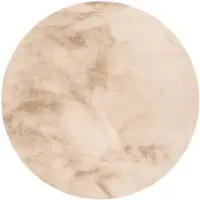 NATURL. Rund fluffig matta | Comfy Supreme beige hos Volero | Ø 140cm | Beige | Rund | Inomhusmattor