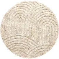 FRAAI Rund skandinavisk matta | Lova Arches beige hos Volero | Ø 200cm | Beige | Jute | Rund | Inomhusmattor