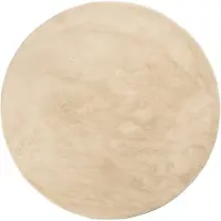 NATURL. Rund låghårig matta | Cozy beige hos Volero | Ø 120cm | Beige | Cotton | Rund | Inomhusmattor