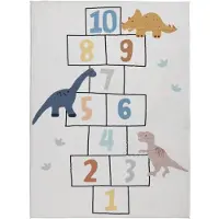 Little Olly Lekmatta till barn | Ruby Dino gräddvit hos Volero | 80x150cm | Creme | 3D | Mesh | Rektangel | Barnkläder