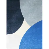 FRAAI Geometrisk matta | Swing Circles blå hos Volero | 140x200cm | Blå | Cotton | Rektangel | Inomhusmattor