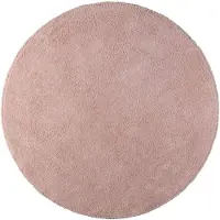 NATURL. Mjuk rund matta | Teddy rosa hos Volero | Ø 140cm | Rosa | Polyester | Rund | Inomhusmattor