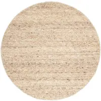 NATURL. Rund ullmatta | Feline taupe/melerad hos Volero | Ø 230cm | Taupe | Cotton | Rund | Inomhusmattor