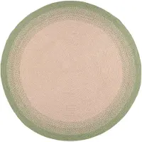 Studio Clarice Rund utomhusmatta | Florence grön hos Volero | Ø 80cm | Beige | Rund | Utomhusmattor