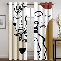 Yiran Furniture Abstrakt Konst Anthestisk Boho Morandi Fönstergardiner Persienner För Vardagsrum Sovrum Badrum Kök Kontor Dörr Heminredning 2 st W65X60H(cm)X2Pcs&Grommet Top white