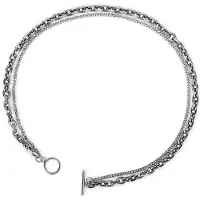 YIRAN Jewelry Rostfritt Stål Hip Hop Ot Nyckelben Kedjor Enkelhet Tvålagers Mäns Halsband Unisex Choker Hals Smycken gray