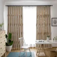 WTEMPO 1/2 st Uthållda Stjärnor Mörkläggningsgardin för Vardagsrumsfönstergardiner Sovrum Voile Hotell Heminredning 1,5m*2,7m 1pc beige