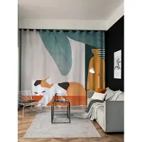 Yiran Furniture Söt Barn Kattunge Hög Skuggning Gardin Värmeisolering Draperi Sovrum Hem Vardagsrum Burspråksavdelare Gardin 2ST W55 X H120cm X 2&Grommet Top gray