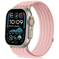 Tech-Protect nylonarmband - Apple Watch 8/9/10/11/SE/Ultra - 44/45/46/49mm - ljusrosa