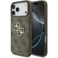 GUESS 4G-fodral med stort logo för iPhone 17 Pro / 18 Pro – Brunt