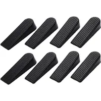 Typecat 8 Pack Door Stop Wedges, Rubber Non-Scratching Door Stoppers for Home and Office (Black)