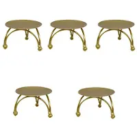 Typecat European Style Candlestick Iron Candle Holders Retro Round Table Golden for Home Festive Ornament 5Pcs